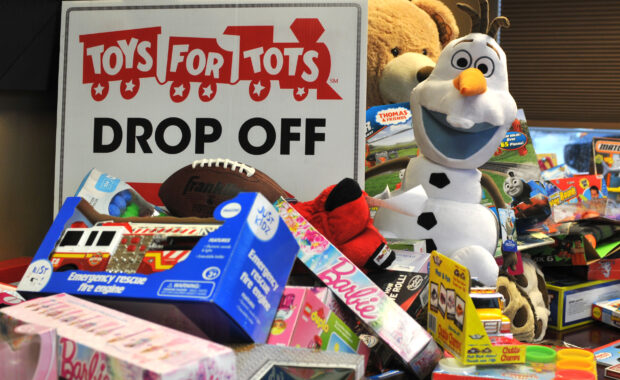 toys for tots drop off with a variety of toys and games for children