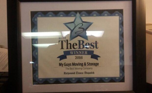 My Guys Moving and Storage 2016 Best Moving Company Winner