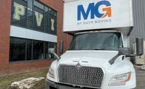 Chantilly VA Movers Parked At St Paul VI Catholic High School In Chantilly Virginia