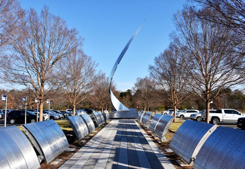 Sculpture At The Air & Space Museum In Chantilly Virginia