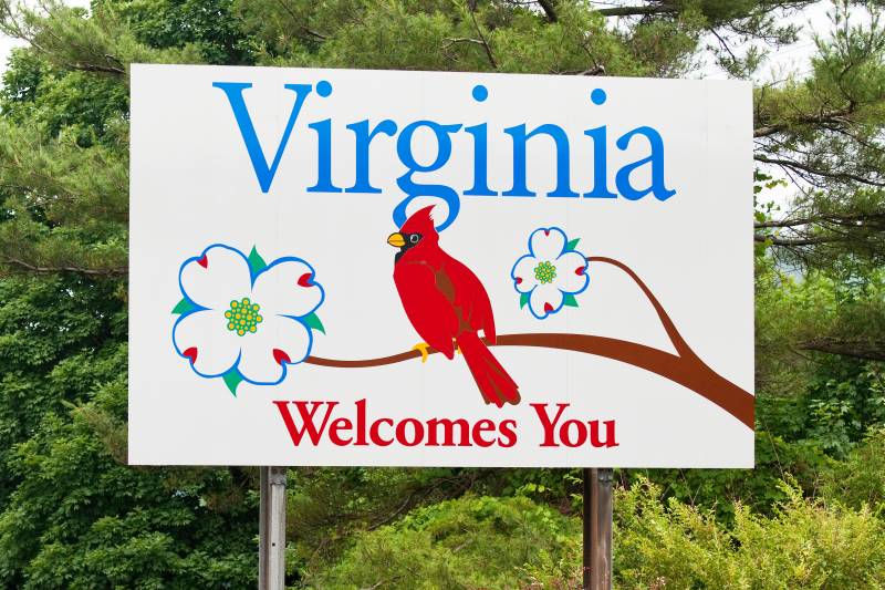 Welcome to Virginia signage in nature
