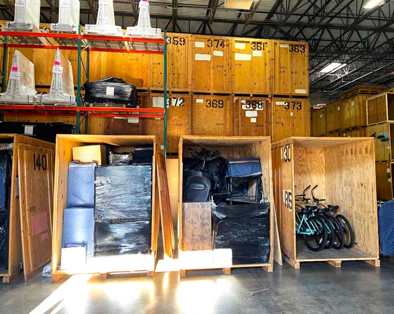 residential storage units in a warehouse