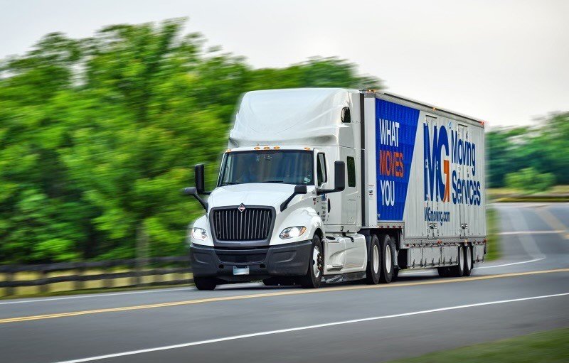 mg moving truck on the move