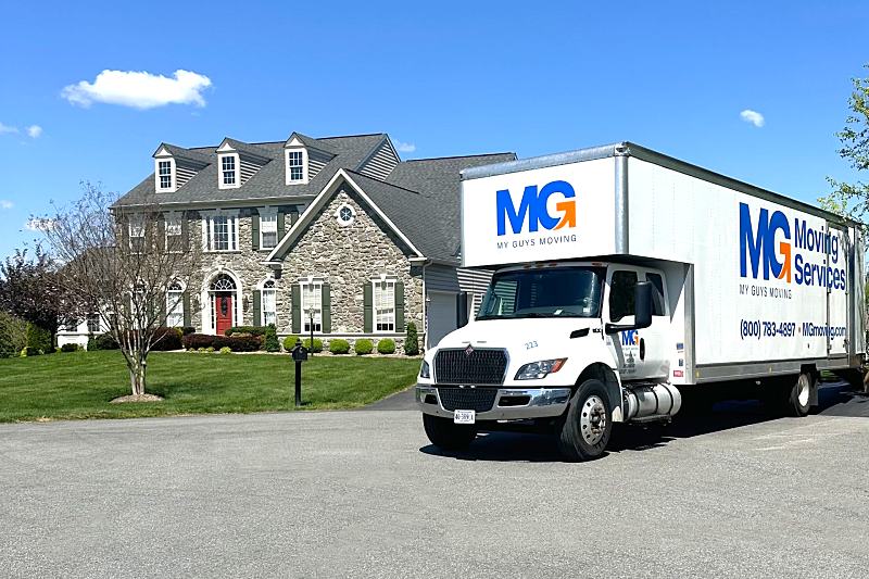 moving truck in front of a home