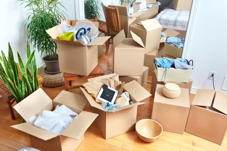 Boxes Ready To Be Picked Up By Expert Reston VA Junk Removal Specialists