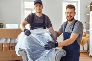 moving company packing stuff