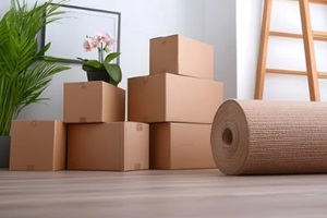 moving day - boxes & supplies - home interior